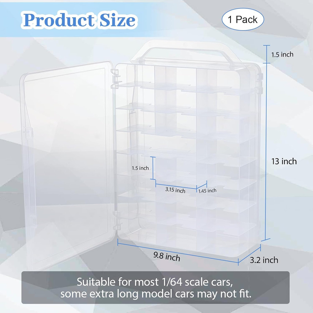 Double Sided Storage Case for Hot Wheels Storage with Carrying Handle, Portable