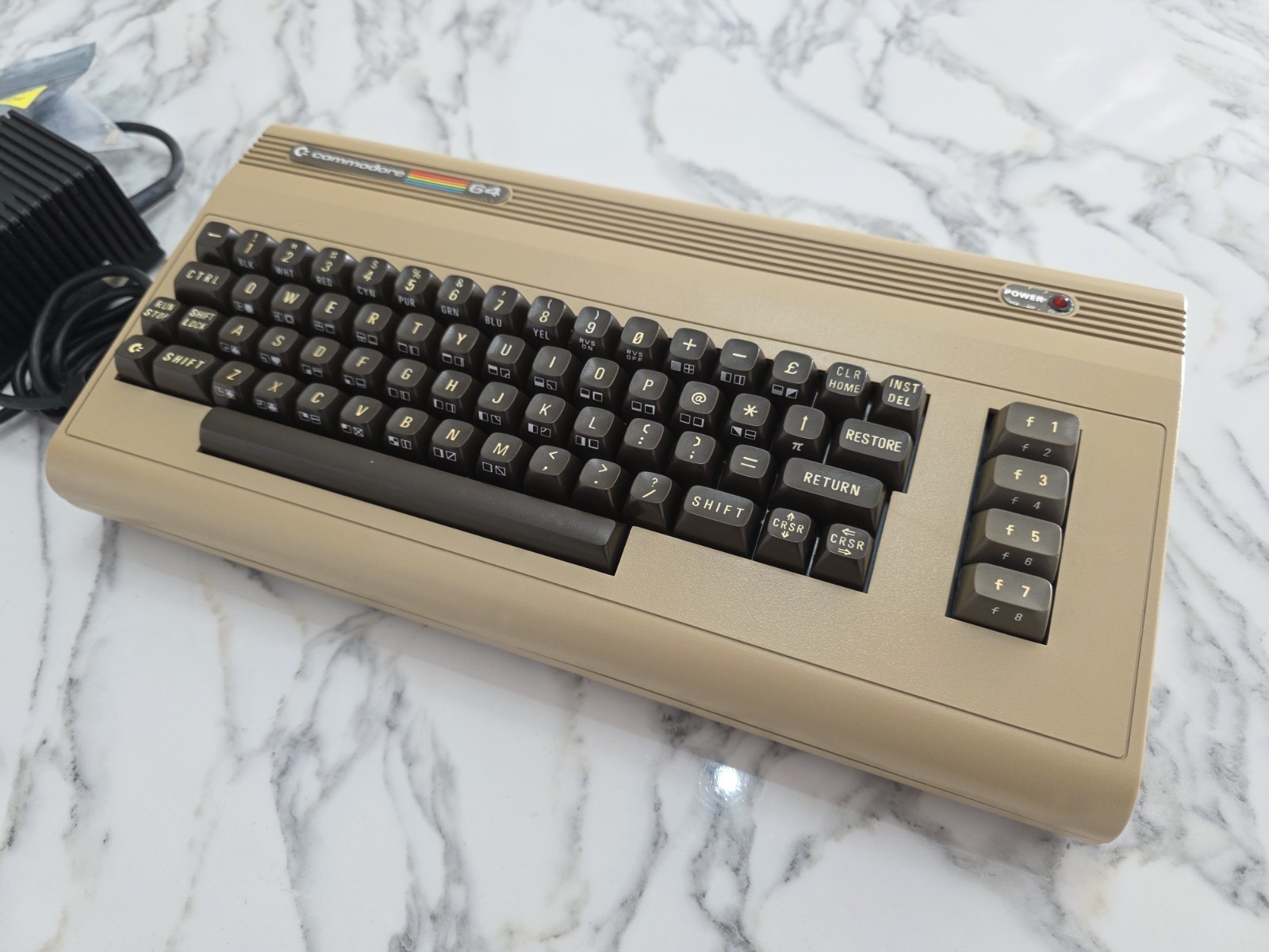 Commodore 64 Vintage Computer With Power Supply - Powers On *Please Read Desc.*