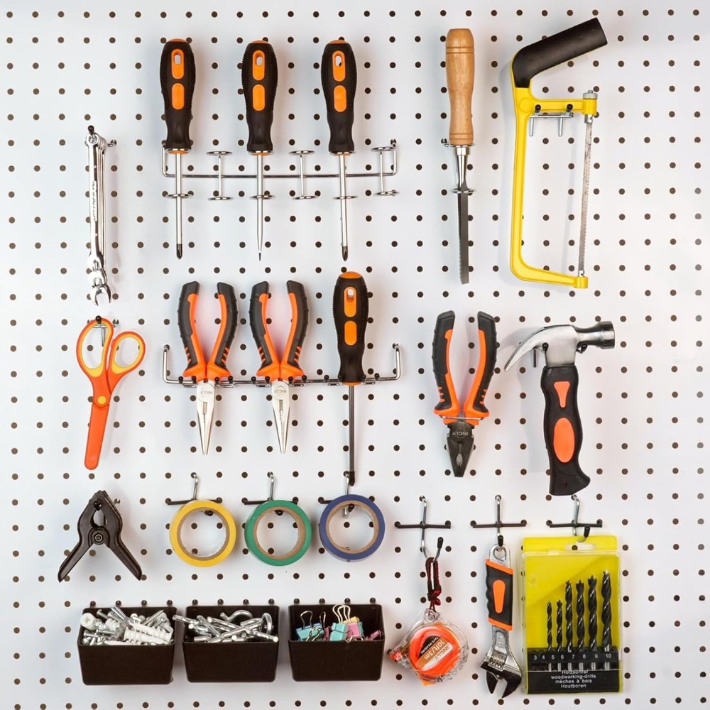 120pc Pegboard Accessories Kit Tool Organizer Hooks & Bins Garage Storage Set