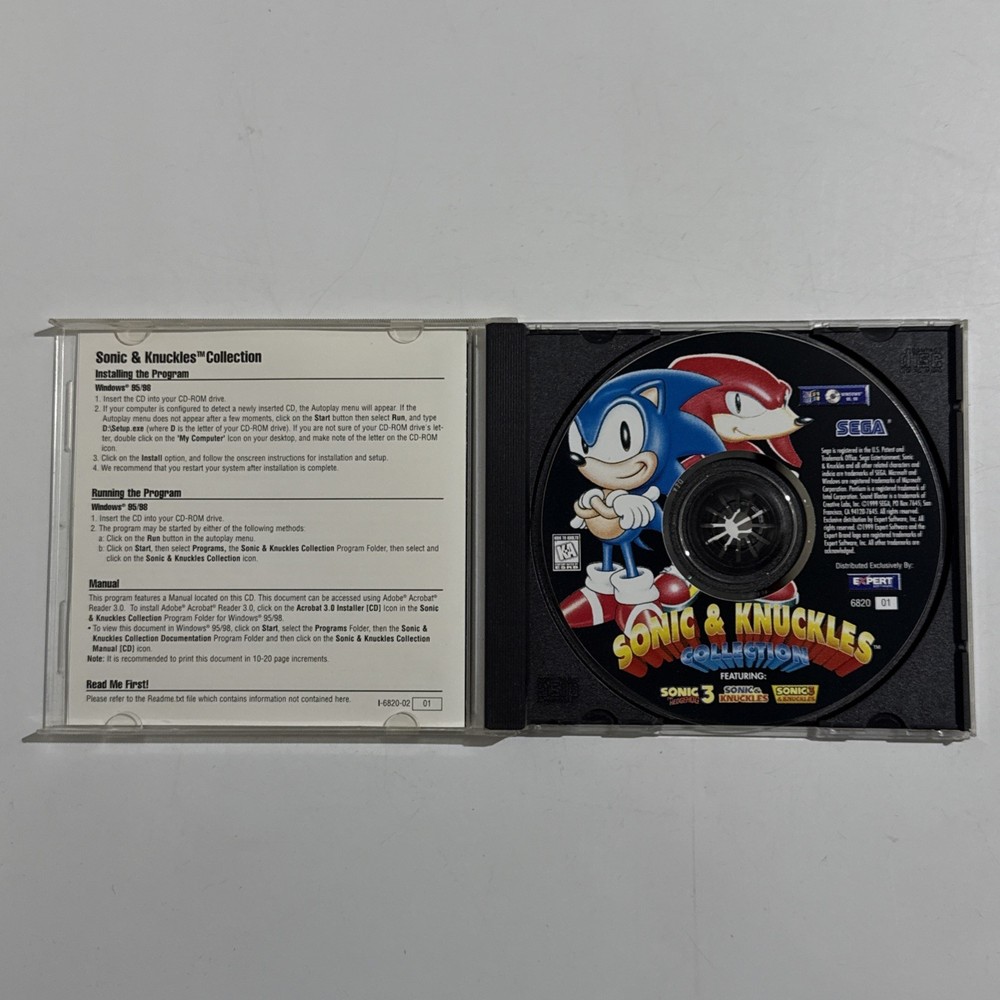 Sonic & Knuckles Collection 2000 Sonic 3 PC Game CD-ROM Sega Windows