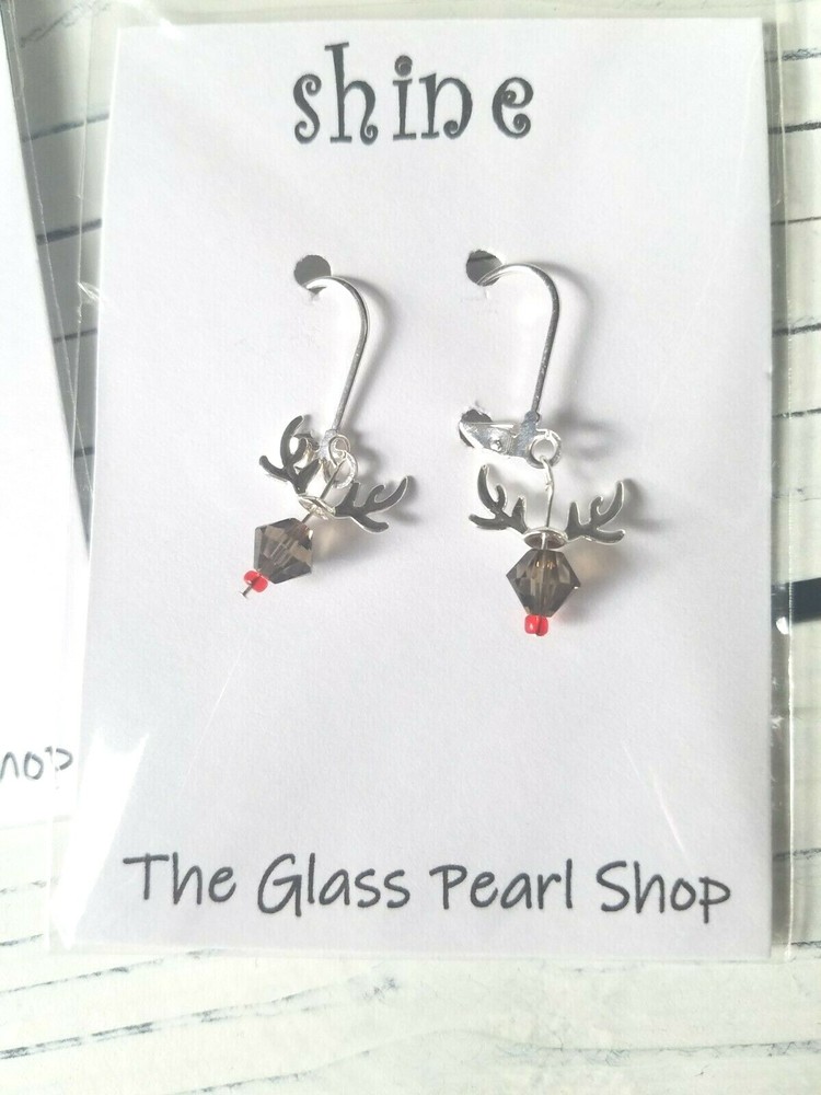 Rudolph Earrings - hand crafted