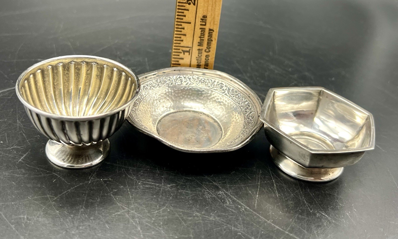 Vintage Sterling Silver 925 Salt Cellars, Mixed. 33 Grams- Photos.