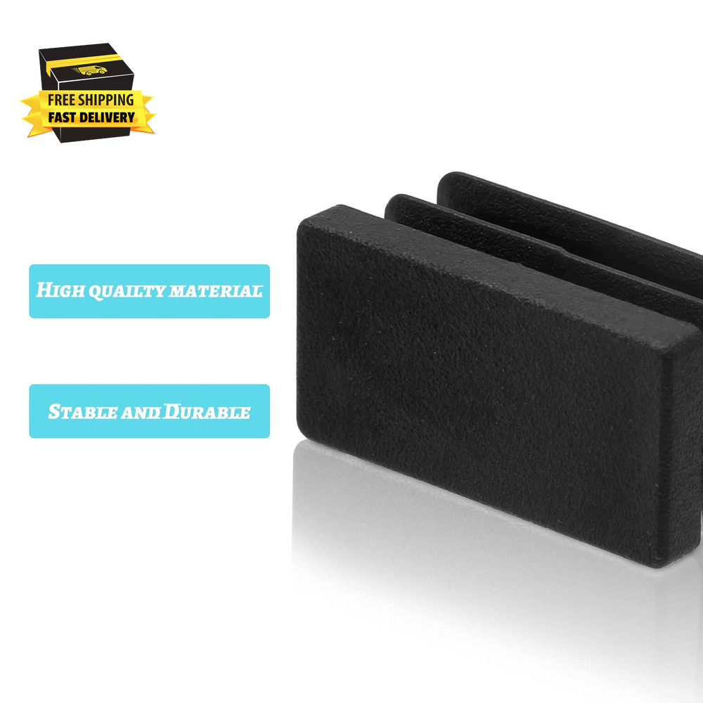 Rectangular Tubing End Caps, Plastic Plug Insert, Black End Cap for Tube Hole In