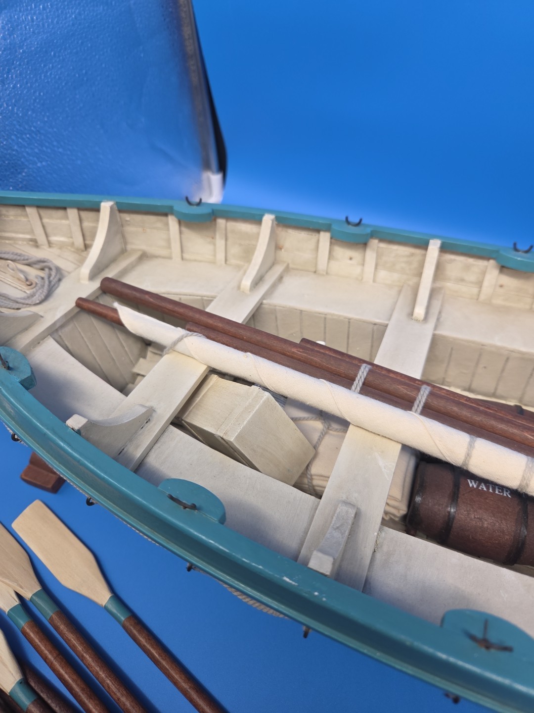 Vintage RMS Titanic Lifeboat No. 14 Replica 32" Wooden Model + Stands VERY NICE!