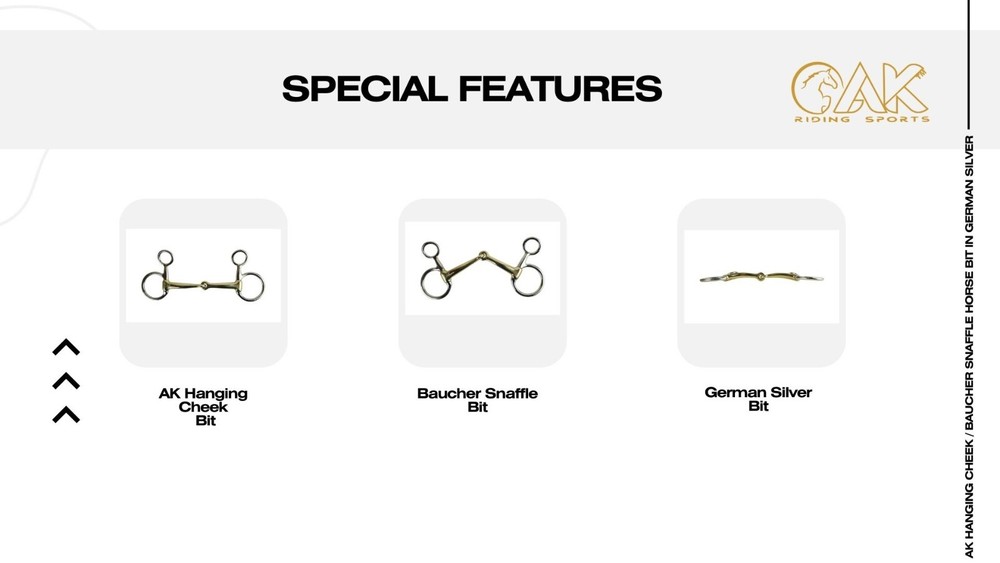 AK Hanging Cheek / Baucher Snaffle Bit in German Silver