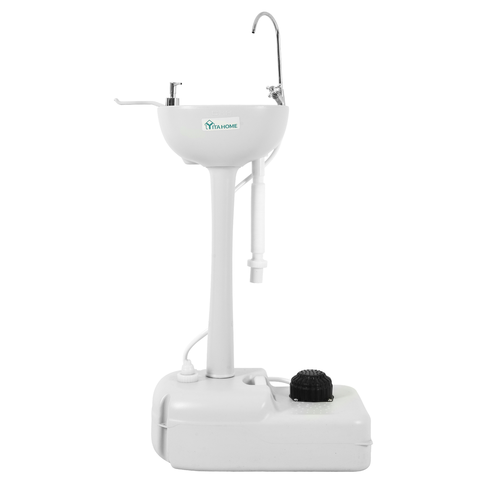 Upgrated Outdoor Portable Camping Sink Hand Washing w/17L Wash Basin Stand Wheel