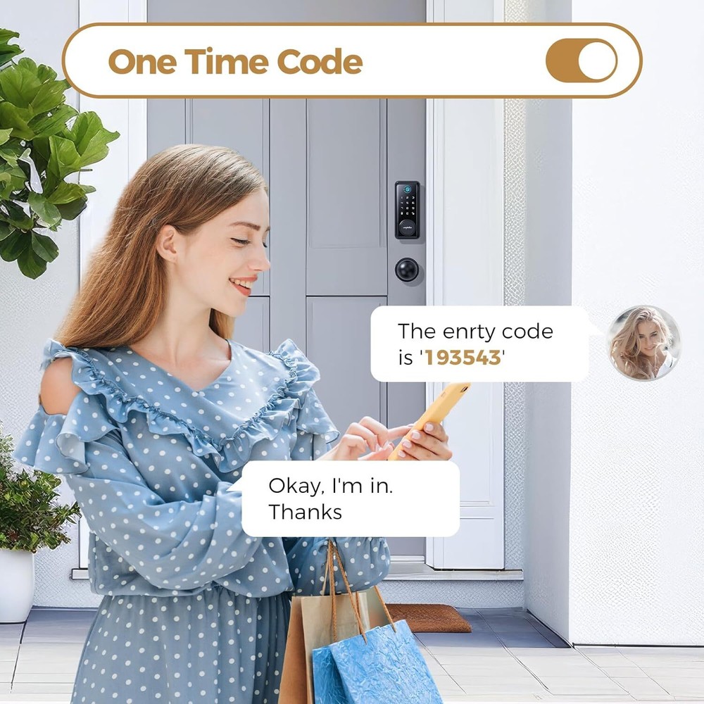 ARPHA Keyless Entry Smart Door Lock+Handle Fingerprint Deadbolt App Auto Lock