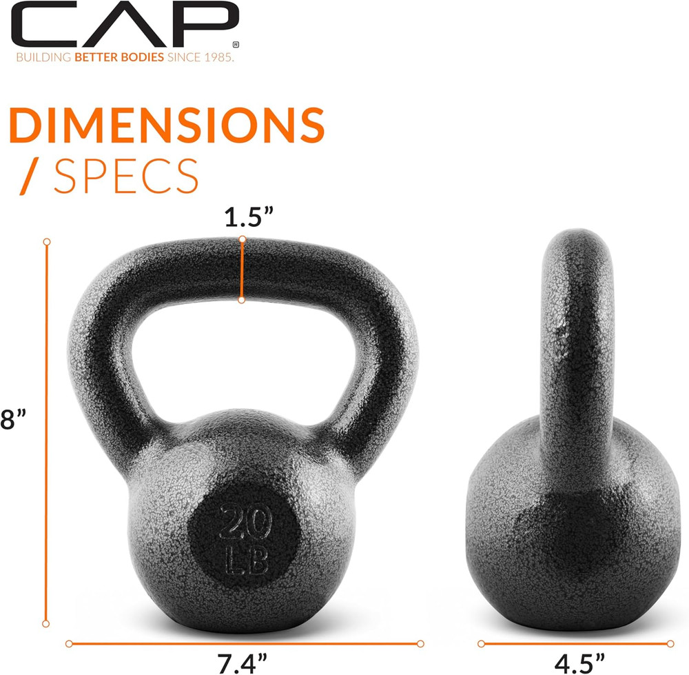 Cast Iron Kettlebell - Coated Options, Singles and Sets, Multiple Weights