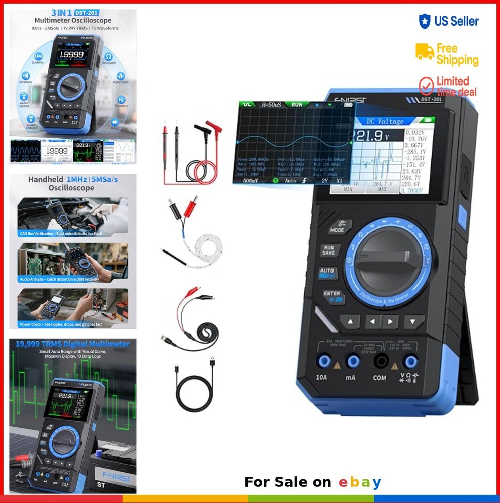 Digital Multimeter Oscilloscope Signal Generator 3-in-1 Tool