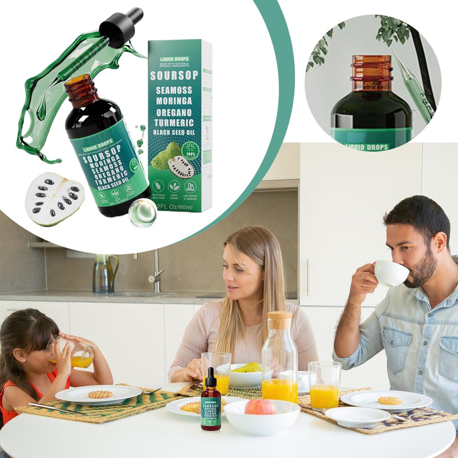 Vyxion Soursop Bitters Liquid Drops - Immunity, Liver, Gut & Antioxidant 60ml