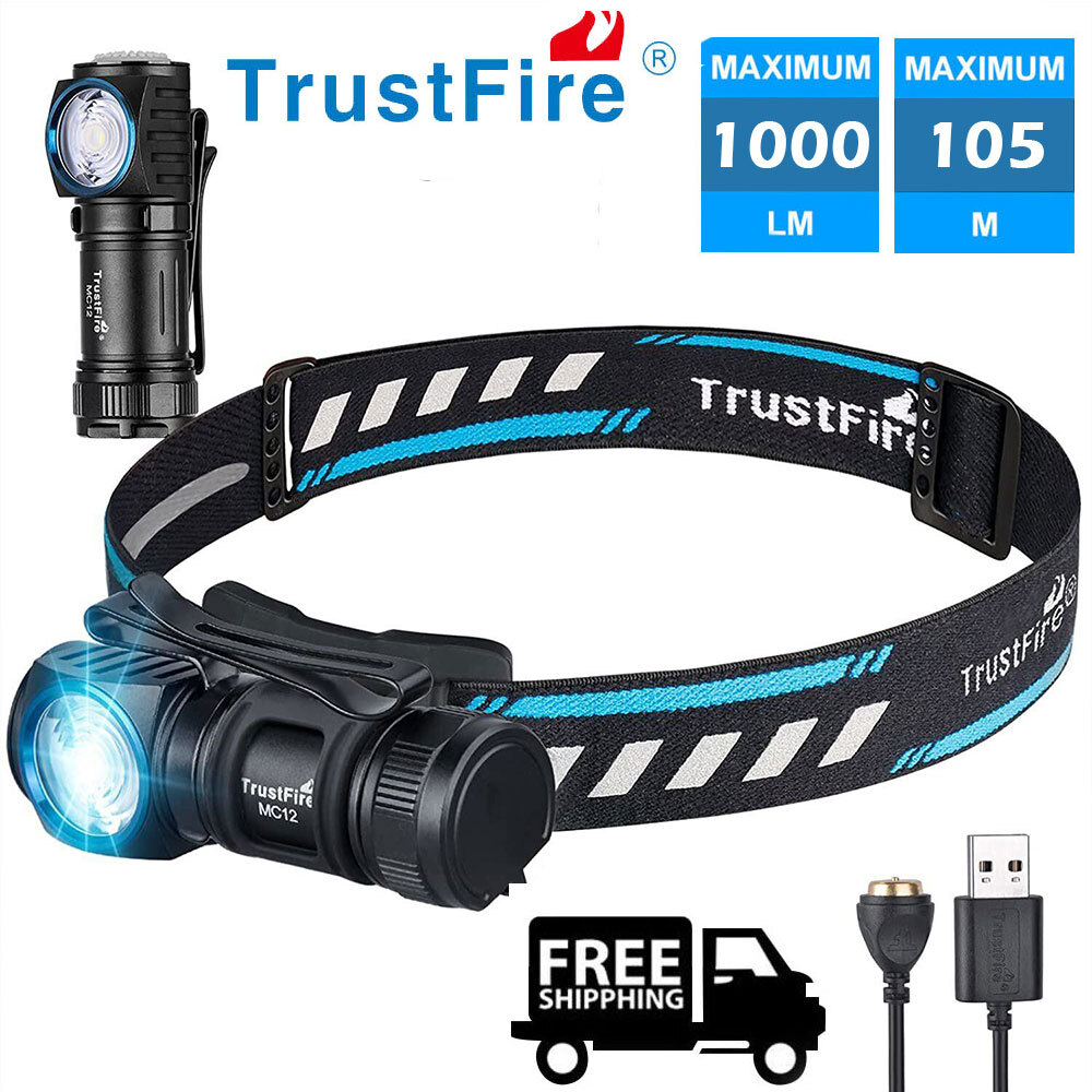 Trustfire LED Headlamp Rechargeable Headlight Head Torch Lamp Flashlight 1000lm