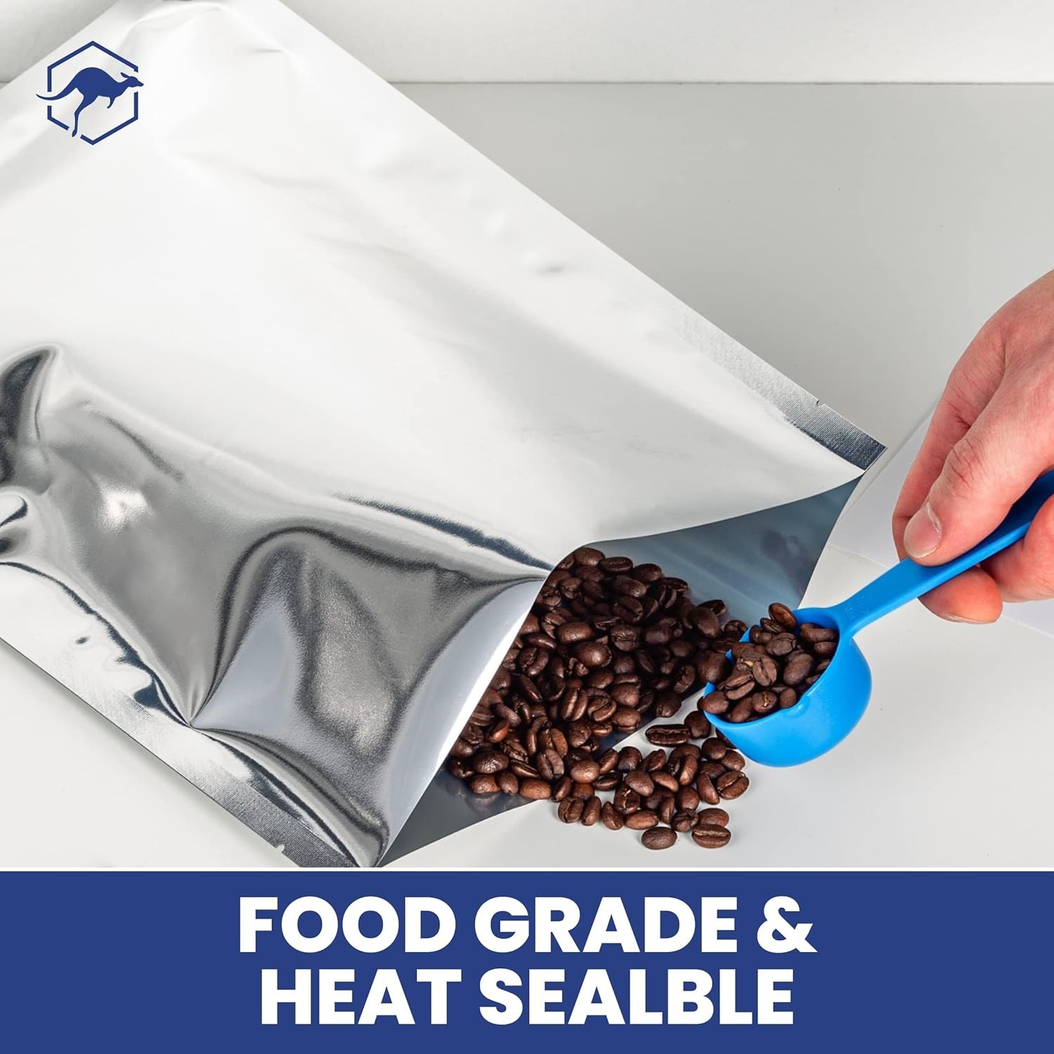 50ct 1-Gallon Mylar Bags 10Mil Thick Heat Seal Airtight Food Storage | Silver