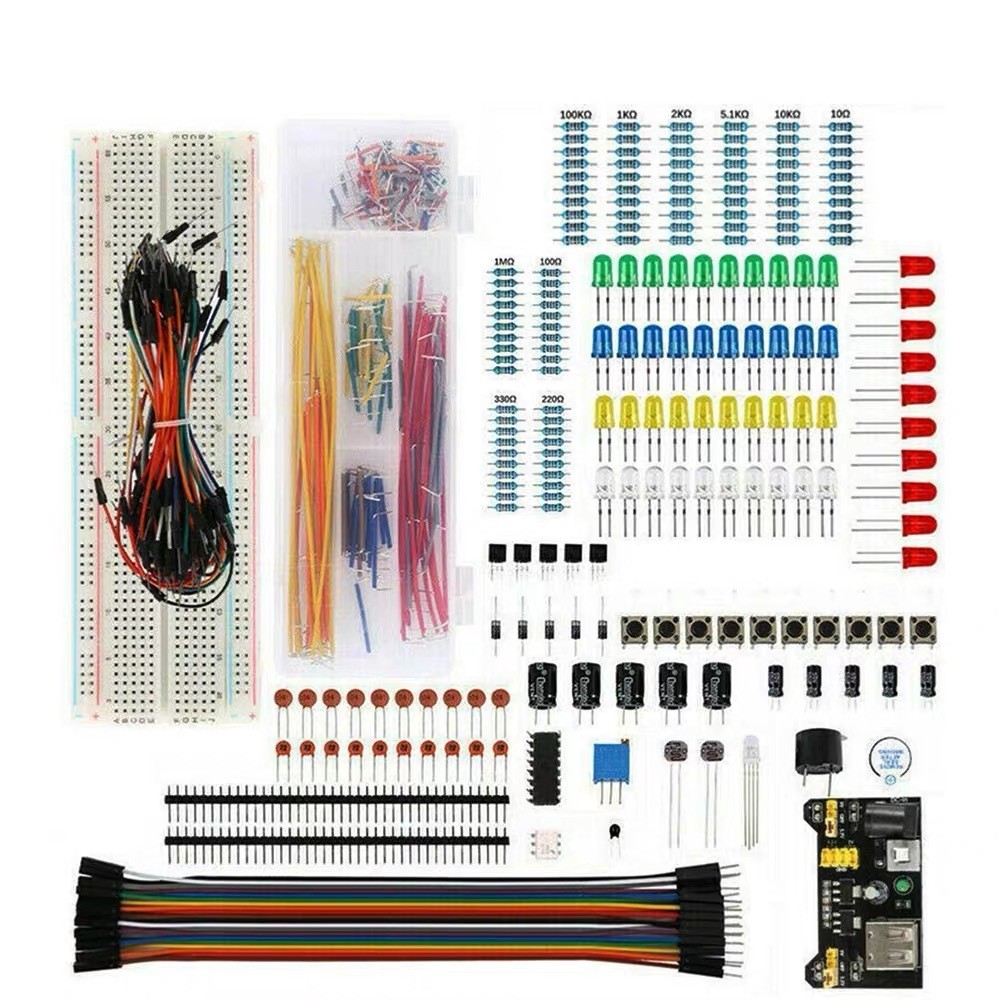 Electronics Component Basic Kit with 830 tie-points Breadboard Resist for UNO R3