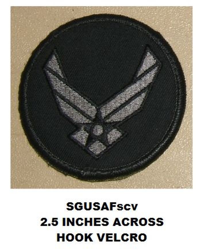 STARGATE BLACK/SILVER USAF VEL-KRO PATCH - SGUSAFscv