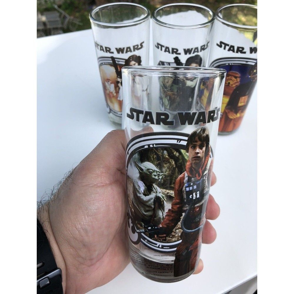 Star Wars 2013 Lucas Films Printed Glass Set 4 Pcs 10oz Drinkware
