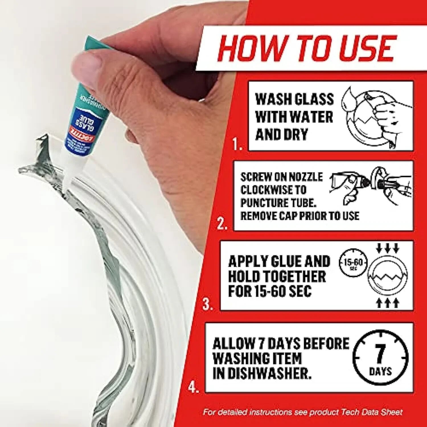 Loctite Glass Glue 2-Gram Tube (233841) Glass Glue Gel Water & Heat Resistant US