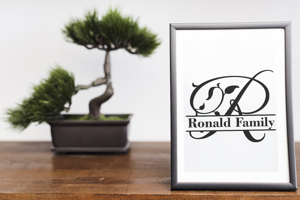 Split monogram laser cut files