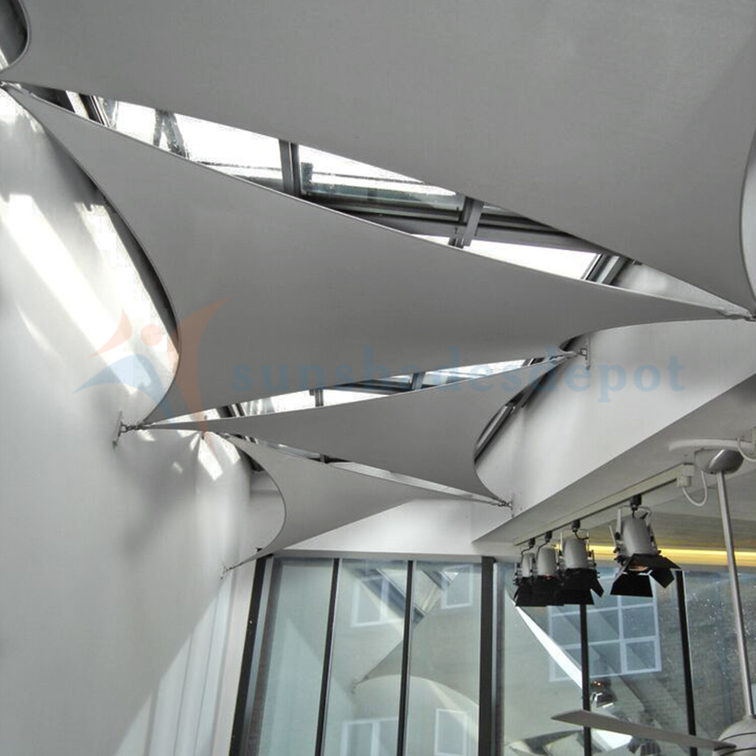 Sun Shade Sail Rectangle Triangle Gray Curved Canopy Cover Garden Pool Yard