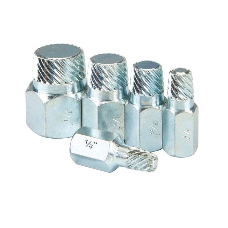 5 Piece Iron Inside Pipe Nipple Extractor Easy Out Remover Tool