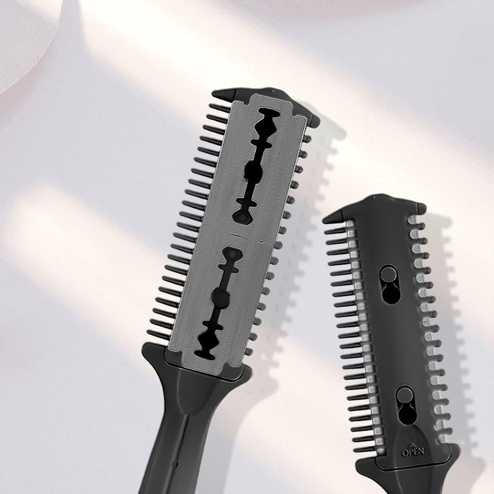 3 Pack Double Sided Comb and Trimmer - Hair Razor Scissors, Split Ends Styler...