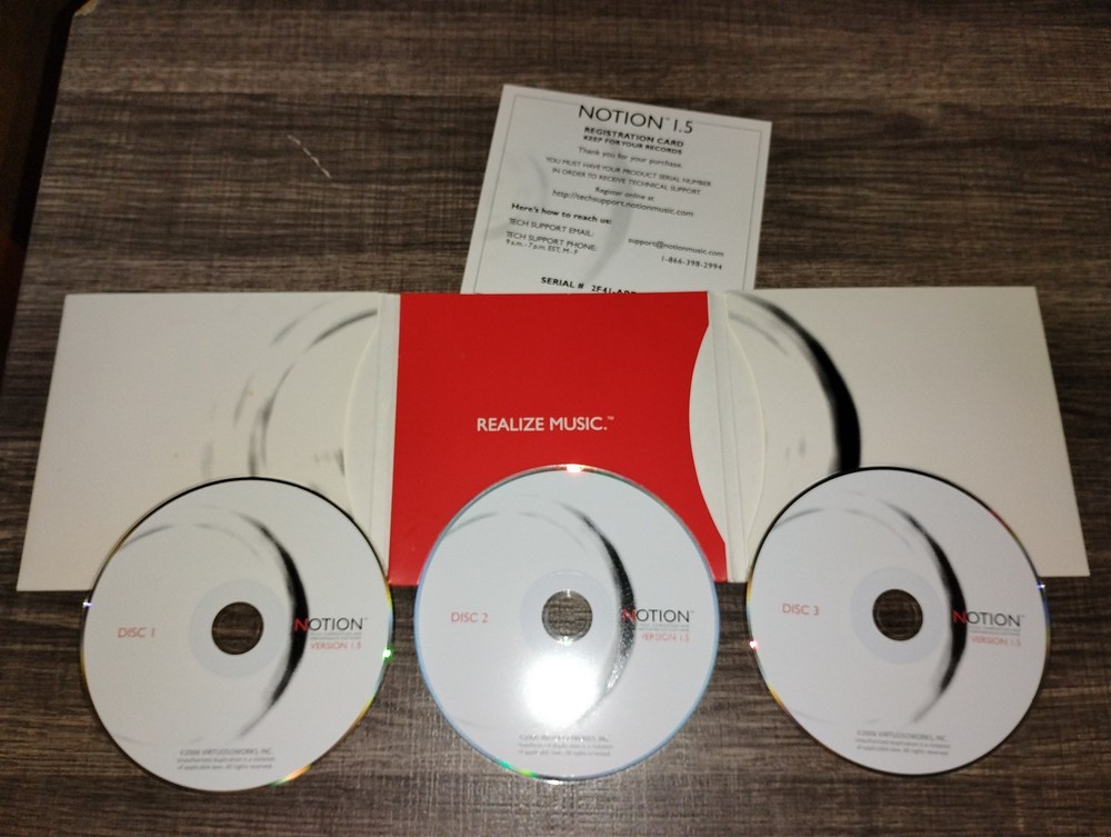 Notion 1.5 Music Composition/Performance PC CD-ROM 3-disc Set Virtuosoworks 2006