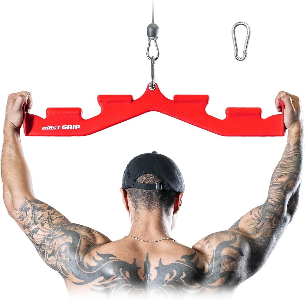 LAT Pull Down Bar with 6 Ergonomic Handles Neutral Grip LAT Pulldown Attachments