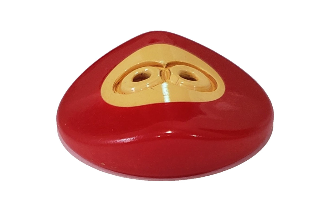 Thick Yummy Cherry Red & Cream Corn Bakelite Cookie Button