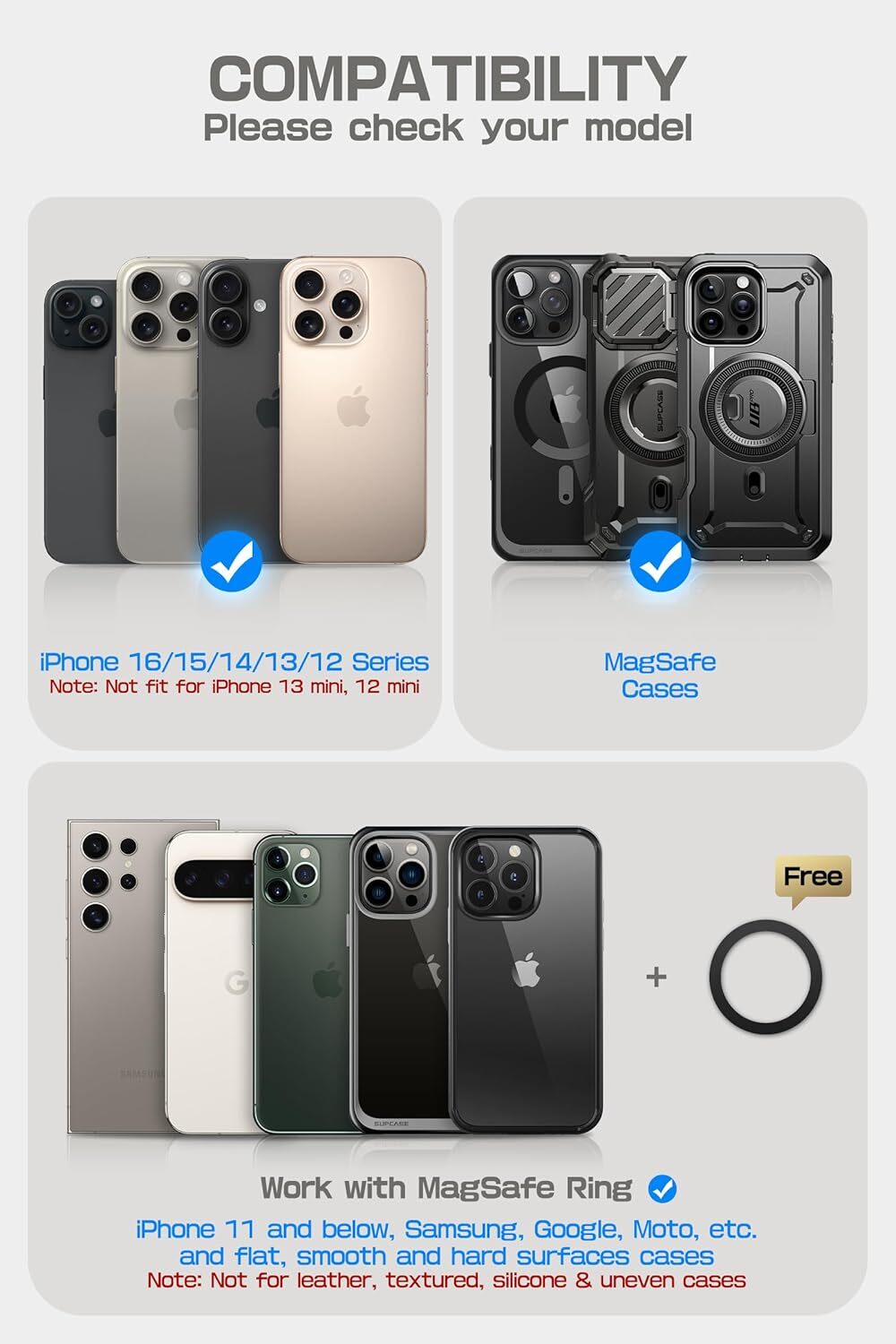 SUPCASE 3000G Magnetic Force Phone Stand Card Holder For iPhone 16/15/14/13/12