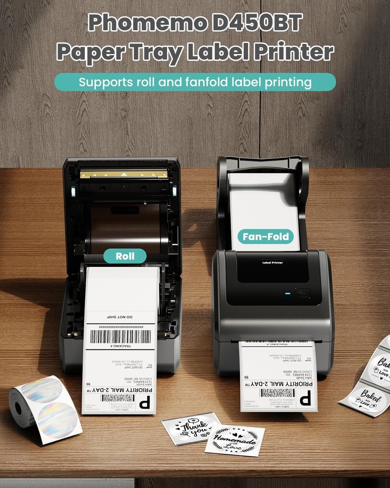Phomemo D450BT Shipping Labels Printer 4 x 6 Label Printer Thermal Printer US