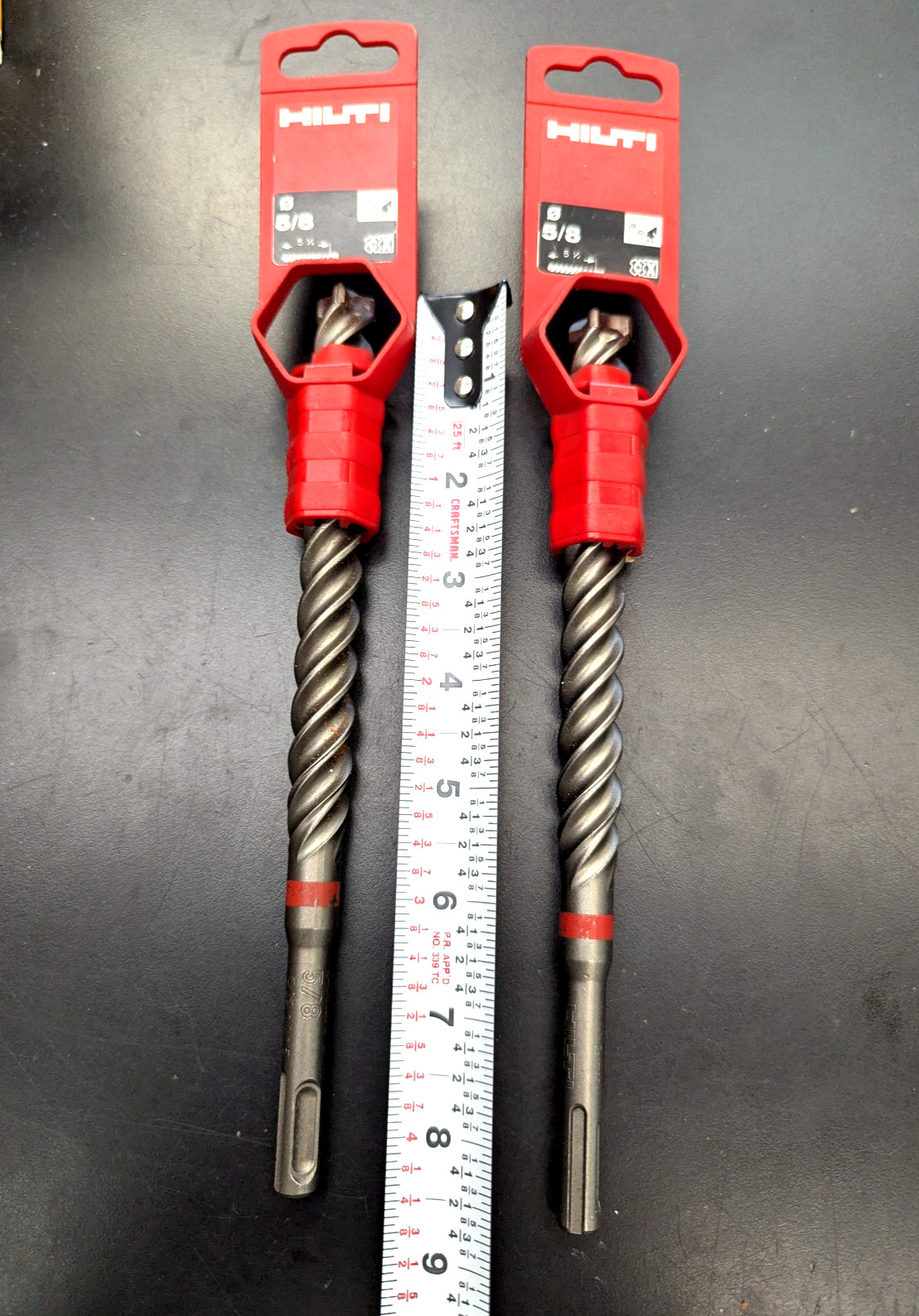 TWO New HILTI 5/8" SDS Plus Concrete Bit 4 cutter Rebar cutter bits- F. Ship