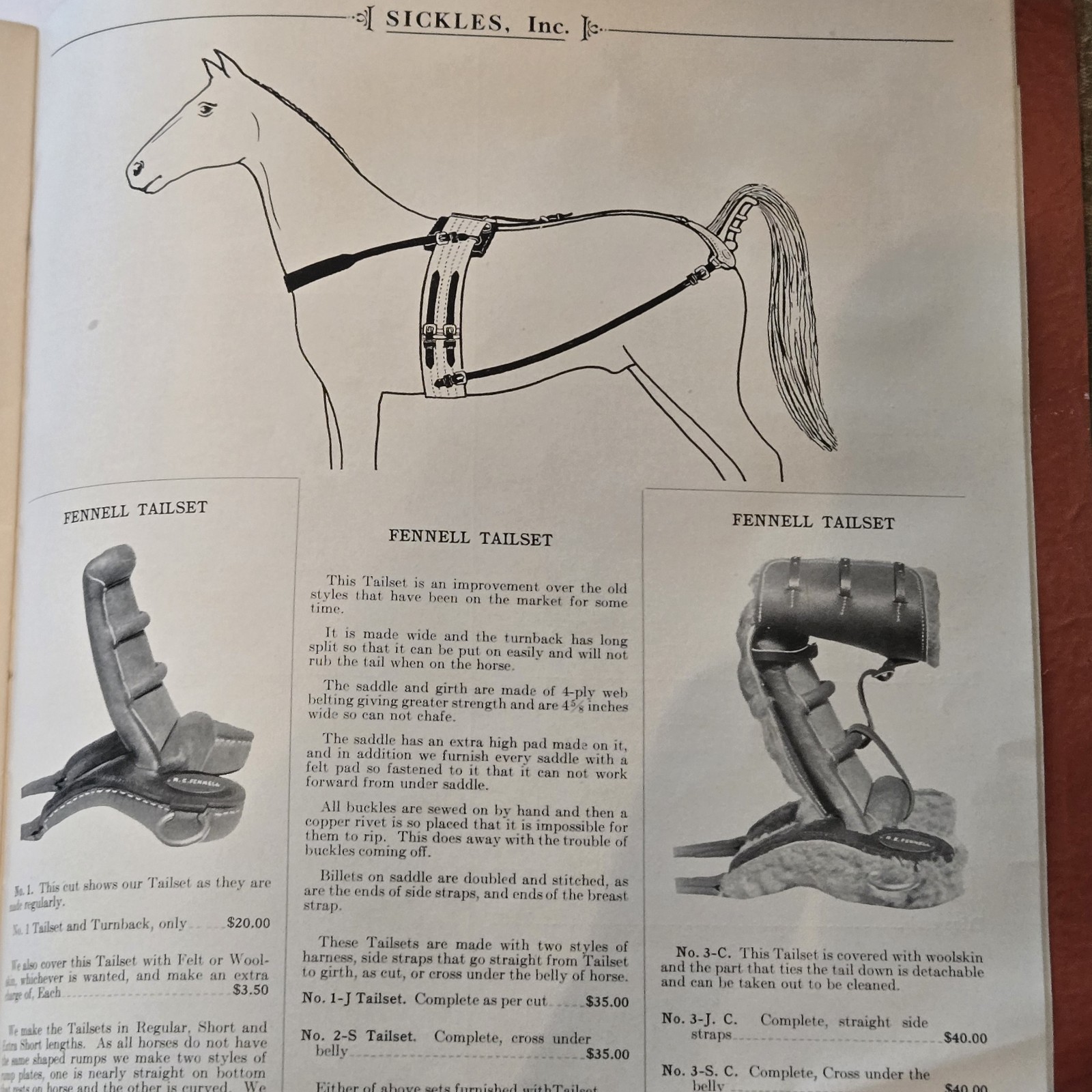 J.B. Sickles Saddle Catalog Show Race Horse Western English Early 1900s