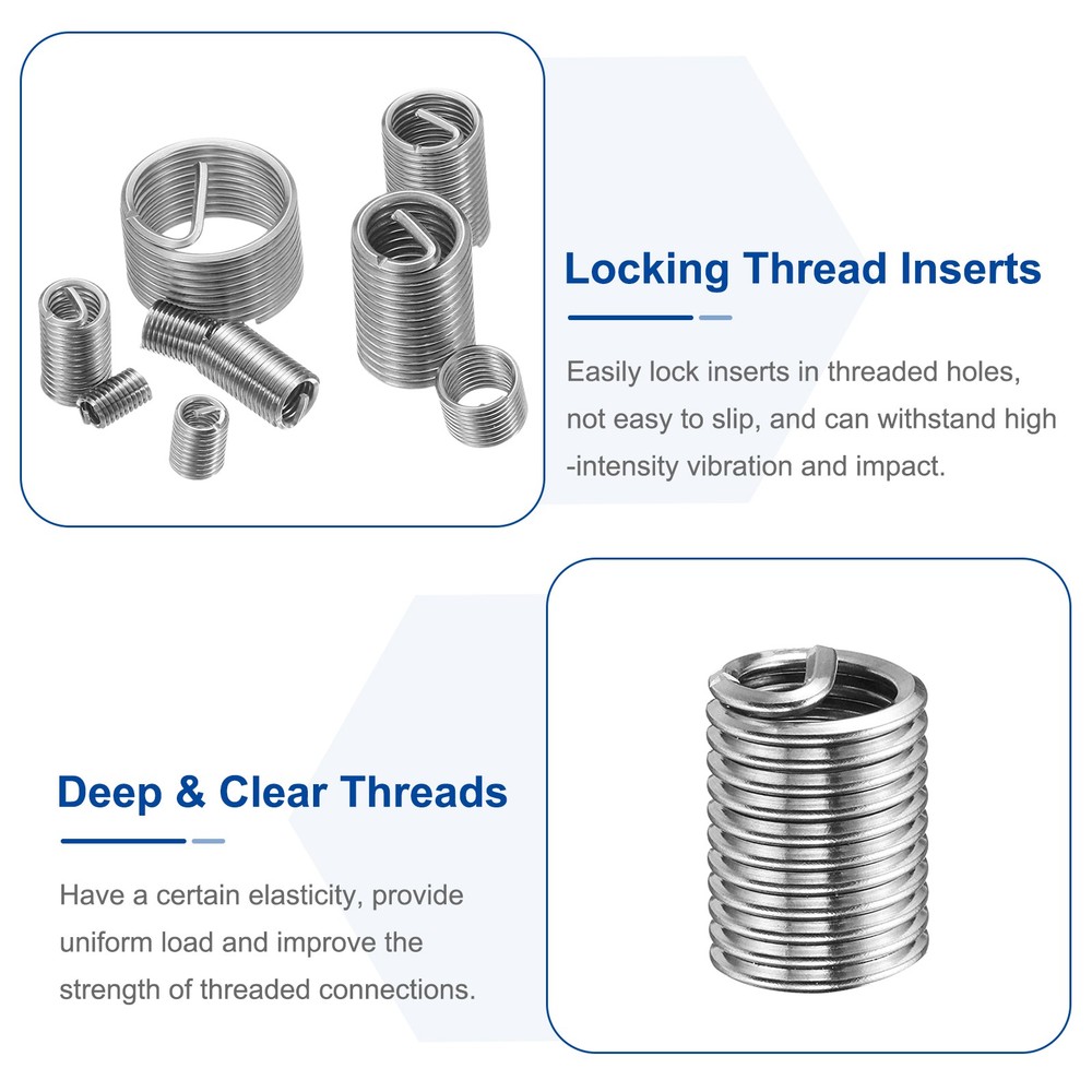 30pcs Wire Thread Inserts 5/16-18 UNC 2.5D Helical Threaded Sleeve Thread Repair