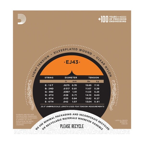 D'Addario EJ43 Pro-Arte Light Tension Classical Guitar Strings