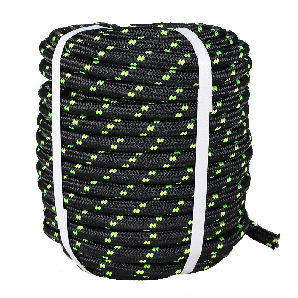 1/2" × 200' Bull Rope Double Braid Polyester Rope 6180Lbs Breaking Strength