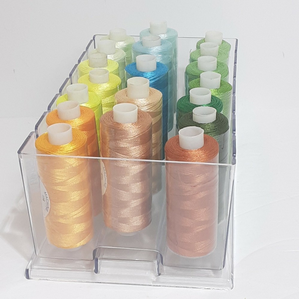 19 Beta Machine Embroidery Polyester Thread Multi Color w/ Case Thread Holder