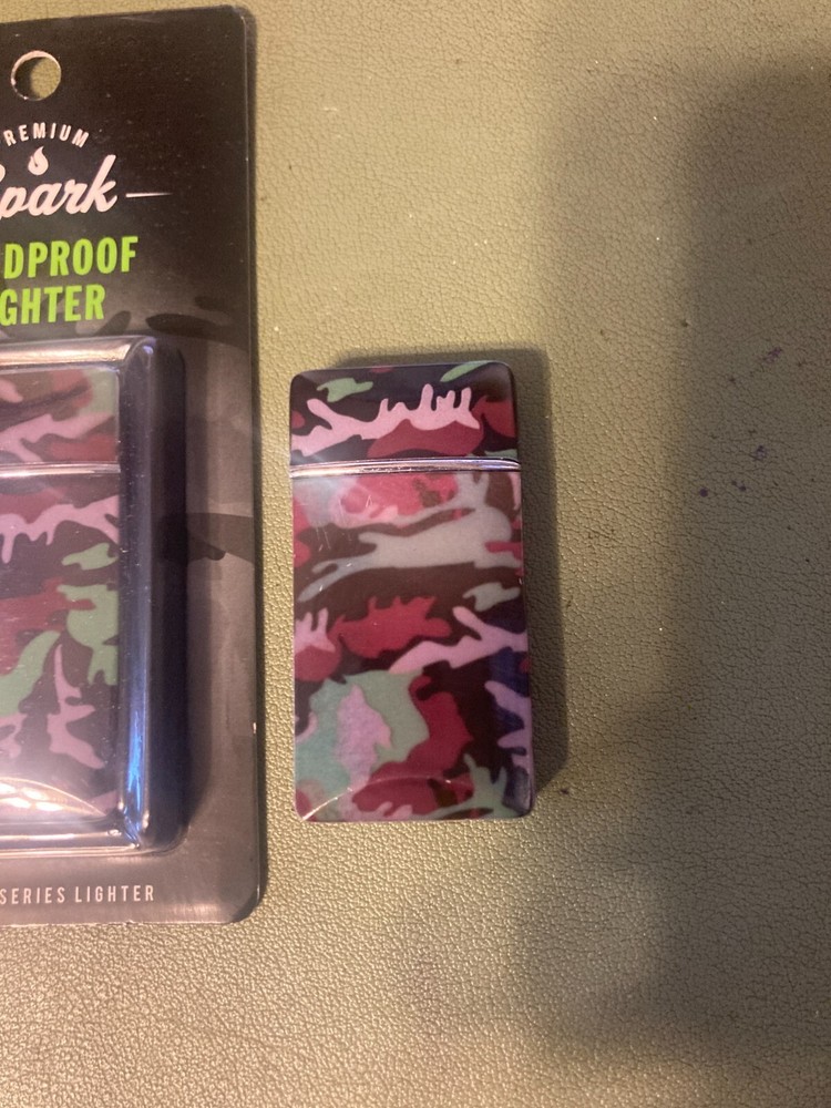 2 Premium Spark Lighter Windproof, New Sealed CAMO