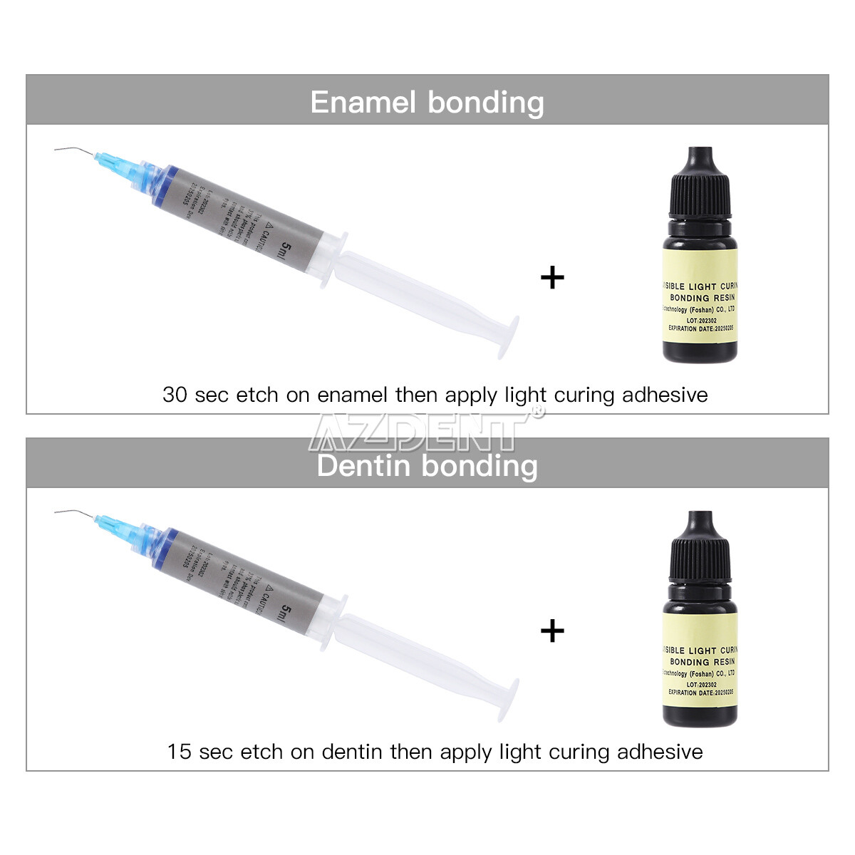 Dental Nano Composite Resin Flowable Light Cure/ Etching Gel /Bonding Adhesive