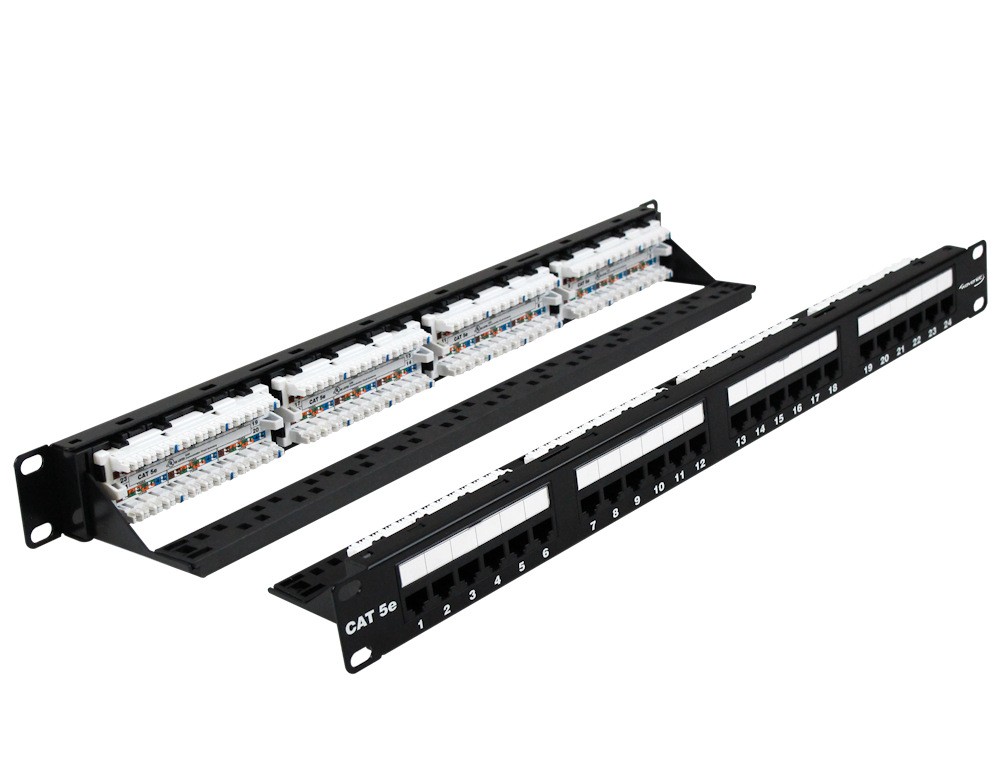 24 port (1U)  19inch CAT5E Universal Patch Panel  Rack Mountable