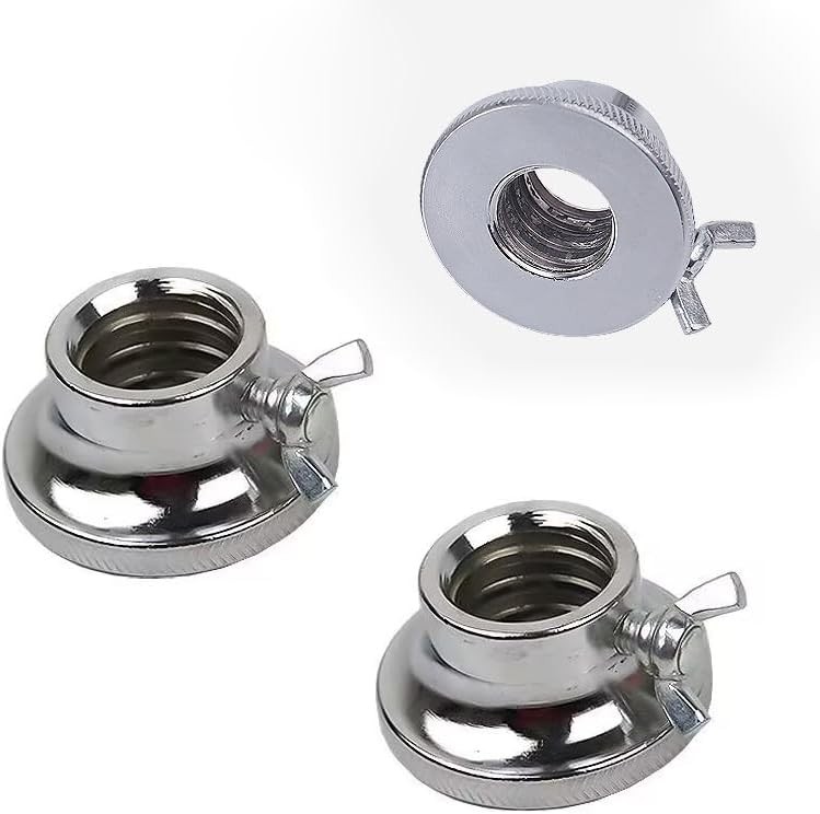 2 Pack Dumbbell Collars Spin Locking Nut with Safety Lock Standard, Silver