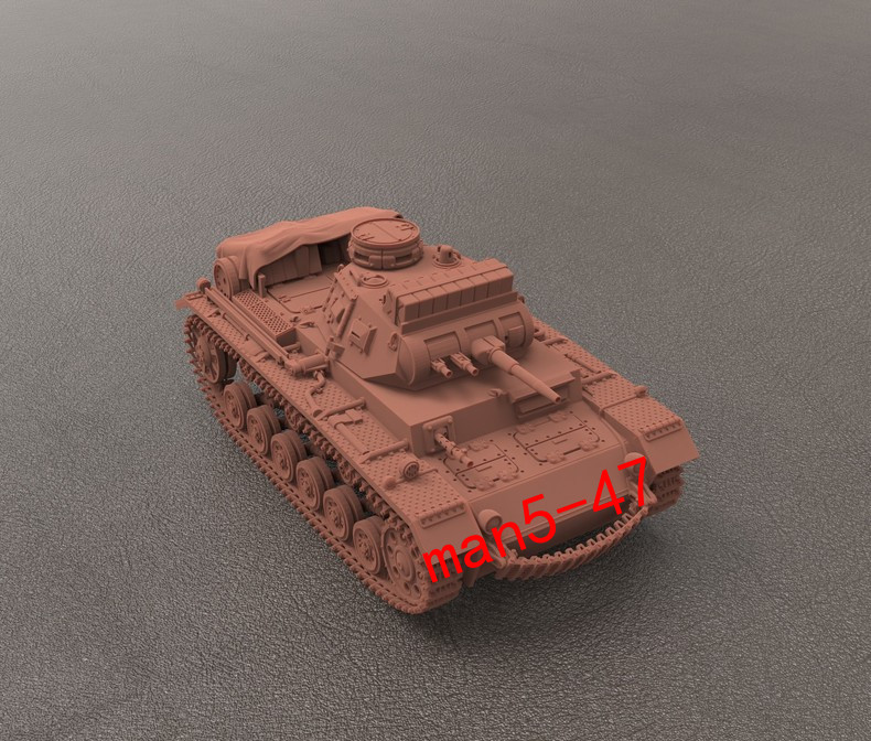 3D Printing Model 1/72 German III Model E-type tank Model Unpainted-