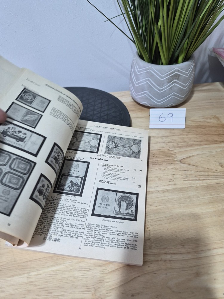 1968 United Nations Stamp Collector Catalog Book