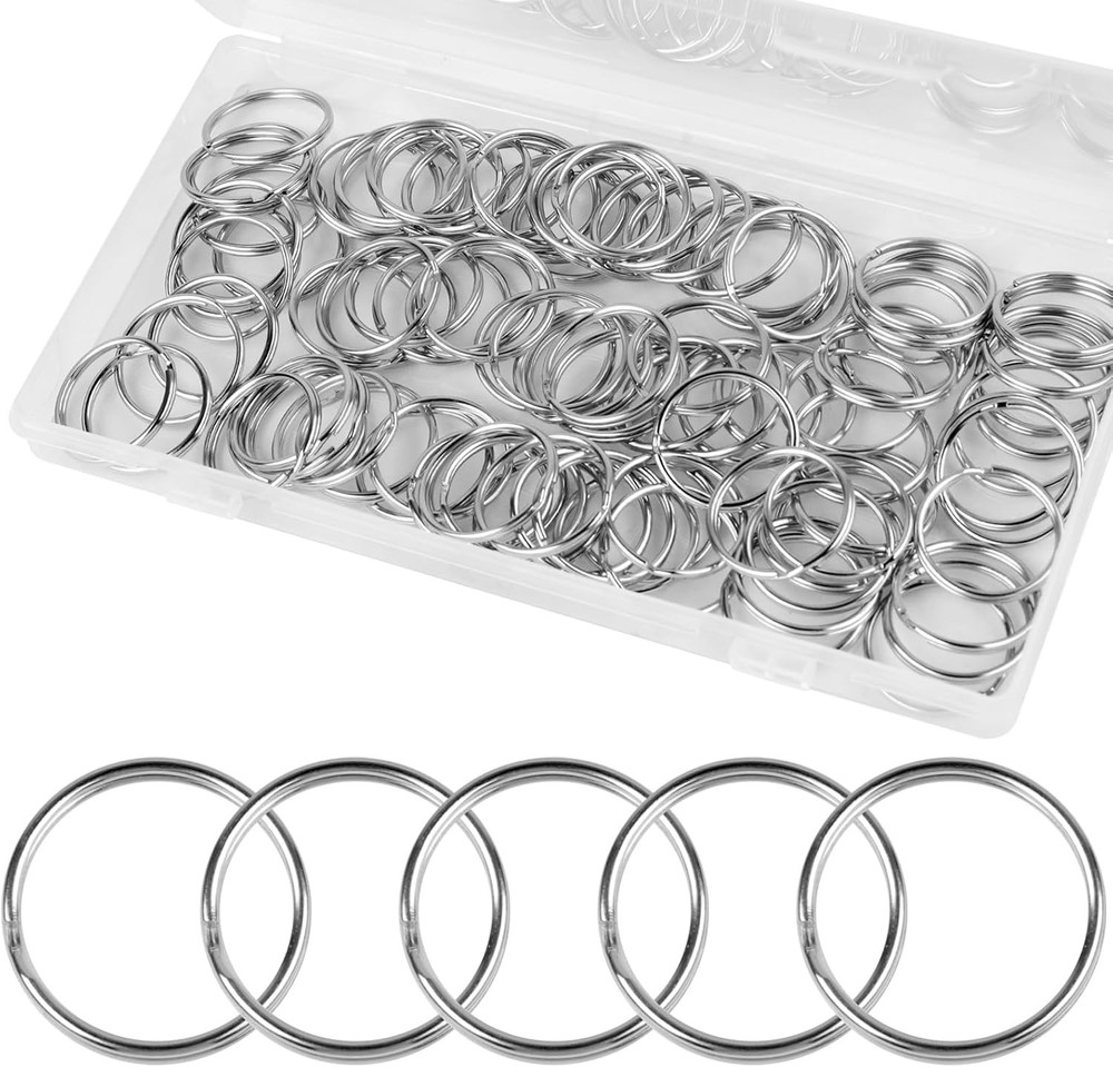 100PCS Split Key Rings Bulk for Keychain and Crafts 1”100Pack, silver