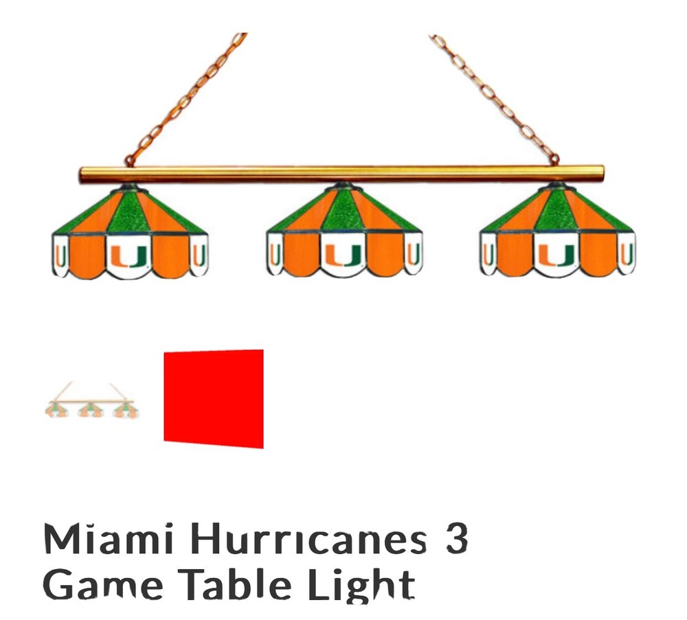 Miami Hurricanes 3-Light Game Table Light