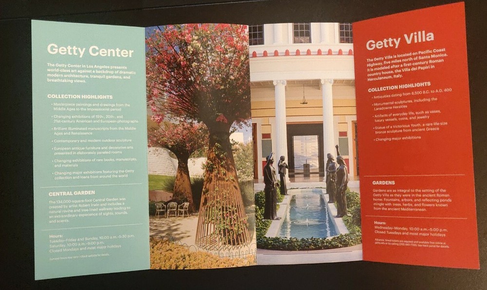 GETTY MUSEUM VISITORS GUIDE, Informational Pamphlet