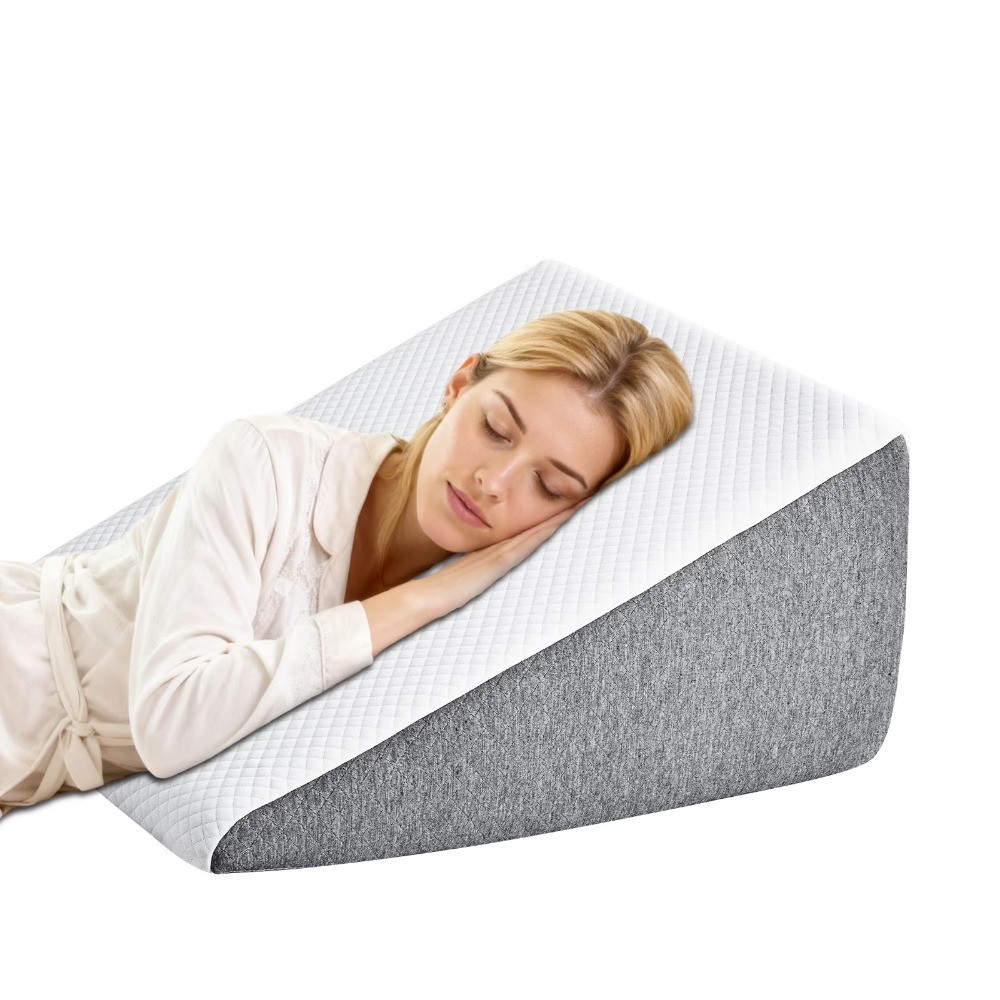 Extra-High Wedge Pillow, Memory Foam Bed Wedge for Snoring & Leg Elevation