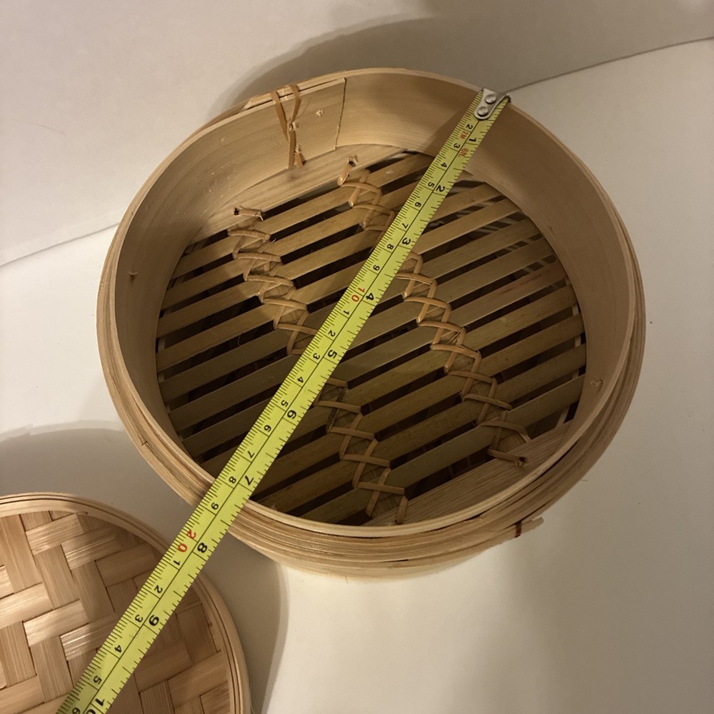Bamboo Steamer Baskets | 3 Piece Set | 2 Baskets , 1 Lid