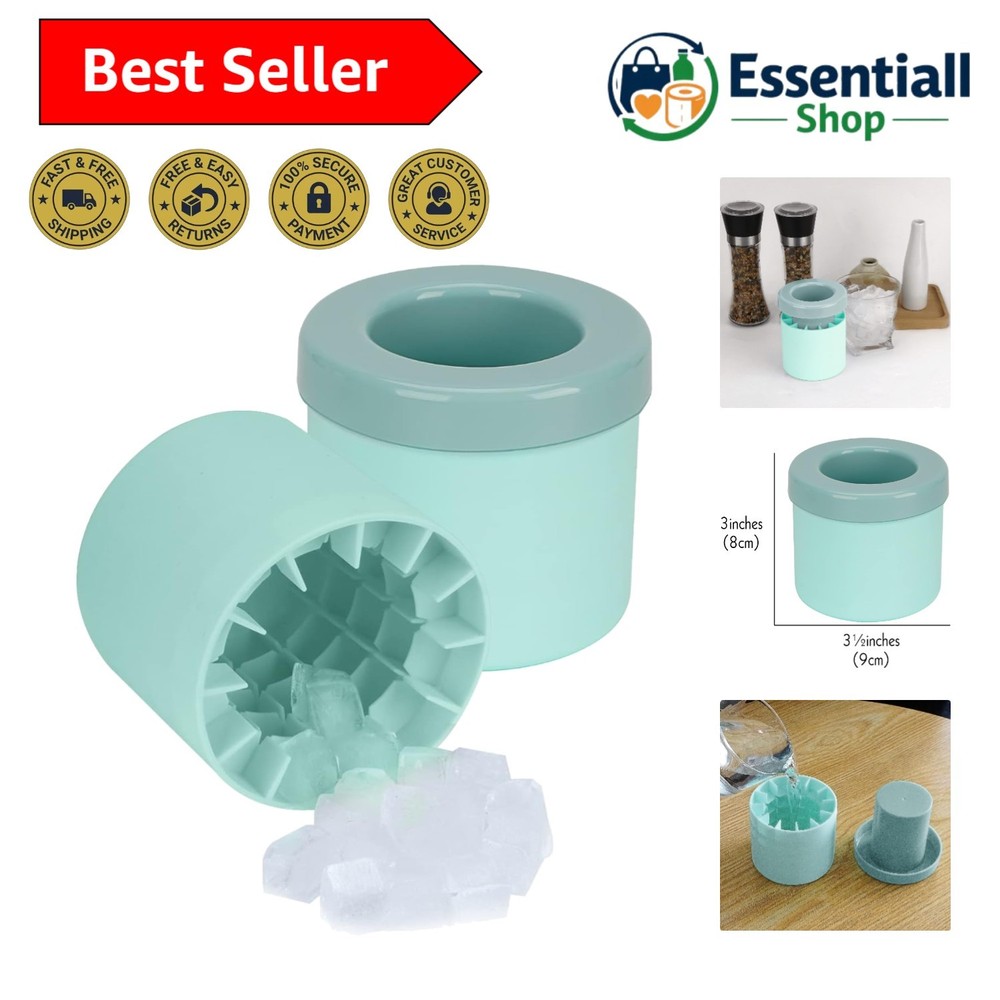 Versatile Silicone Ice Cube Maker - 2 Pack with 2-in-1 Coaster Function