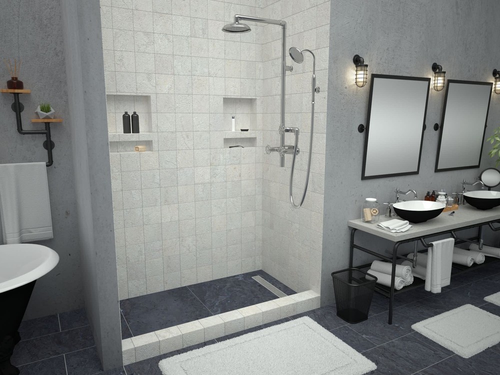 Tile Redi RT3648R-PVC Redi Trench 48" x 36" Rectangular Shower - Tileable