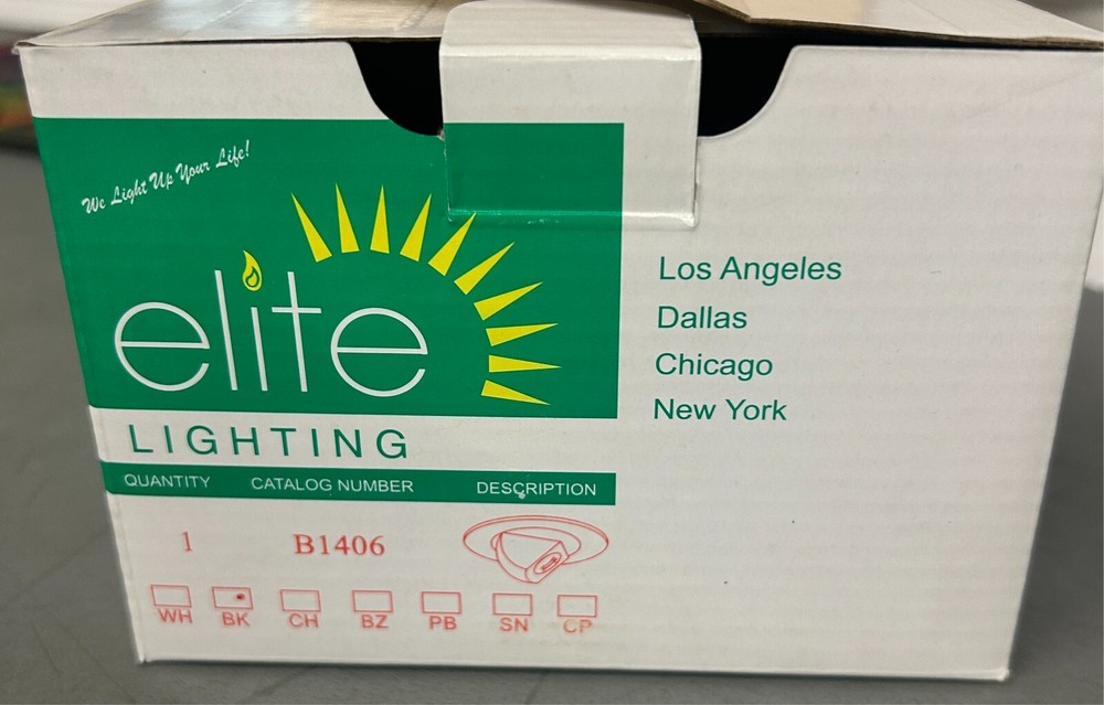 ELITE LIGHTING 4" UNIVERSAL adjustable trim B1406 - BK