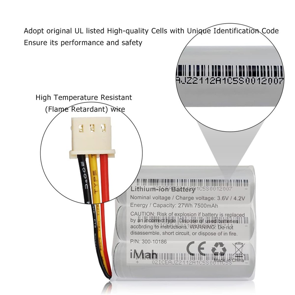 Battery 300-10186 for ADT Command Smart Panel | 3.6V 27Wh